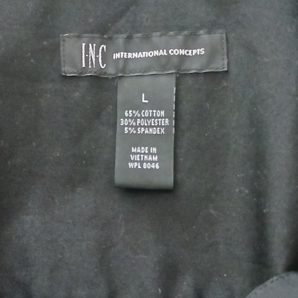 INC International Concepts Coreseted Back and Ruffles on Sleeves EUC  L BLK - Picture 9 of 9